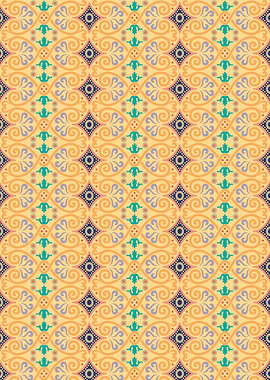 Ornamental Pattern with Swirls and Shapes