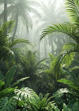 Lush Tropical Rainforest Scene