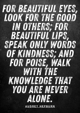 Audrey Hepburn Quote on Black