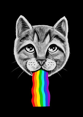 Rainbow Puke Cat