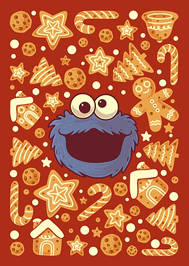 All I Need For Christmas Is Christmas Cookies - Funny blue monster