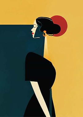 Elegant Woman Art Deco Style Portrait