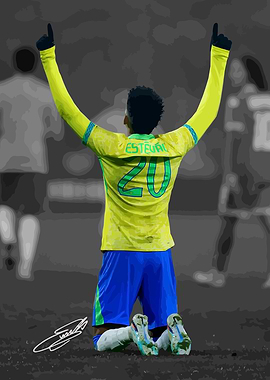 Number 20 Celebration with Arms Raised