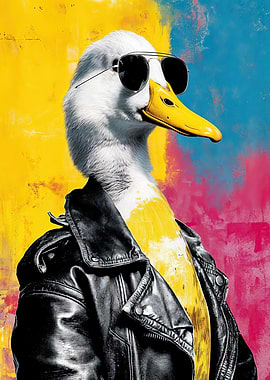 Cool Duck with Leather Jacket