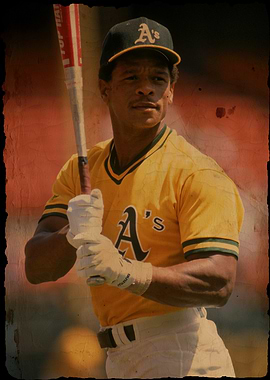 Rickey Henderson Baseball Player in Oakland A's Uniform