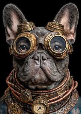 Steampunk Bulldog Portrait