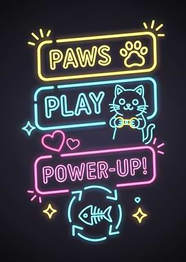 Neon Cat Game Menu