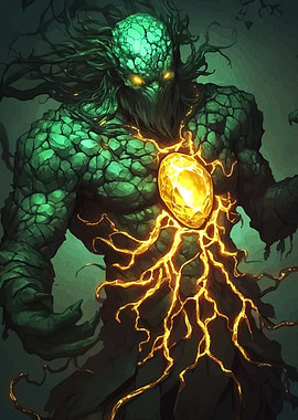 Emerald Golem Golden Gem
