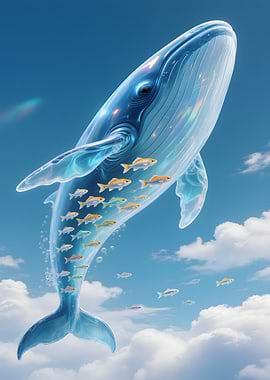 Whale and Fish in the Sky