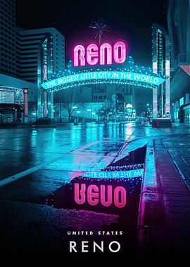 Reno Nevada Neon Sign Night