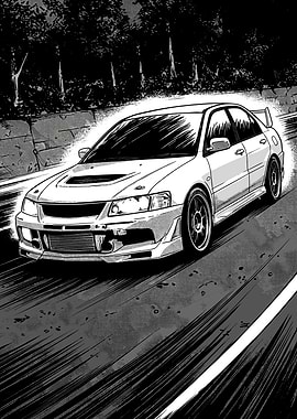 Mitsubishi Lancer Evolution Manga Style