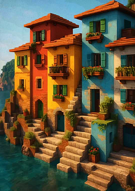 Colorful Italian Coastal Village