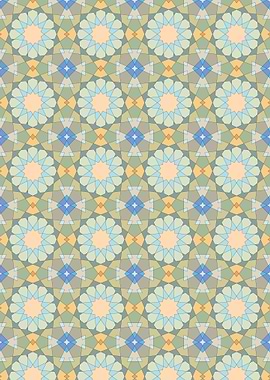 Geometric Floral Pattern in Pastel Colors