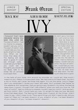 Frank Ocean Blonde Album Cover