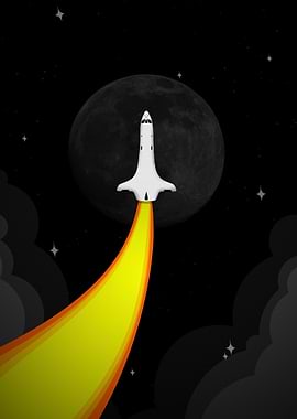 Space Shuttle Launching to the Moon