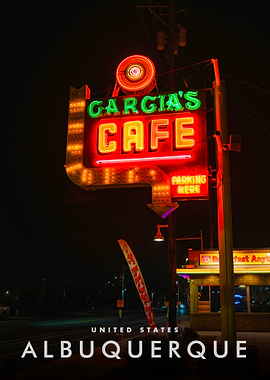 Garcia's Cafe Neon Sign Albuquerque
