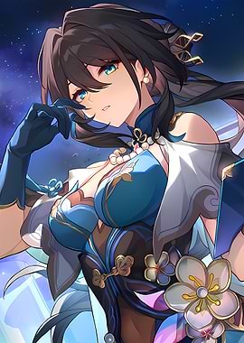 Honkai Star Rail Girl in Blue Dress