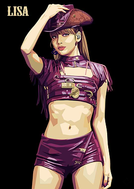 Lisa in Cowboy Outfit Digital Art