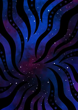 Abstract Galaxy with Black Stripes
