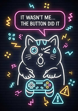 Gamer Cat Neon Sign