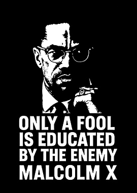 Malcolm X Portrait with Quote