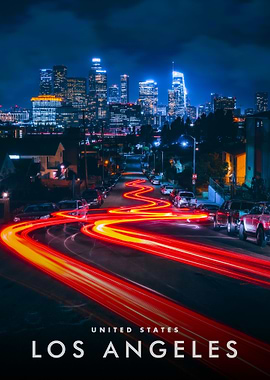 Los Angeles at Night: Light Trails