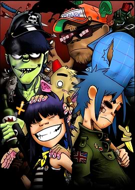 Gorillaz Band Cartoon Portrait