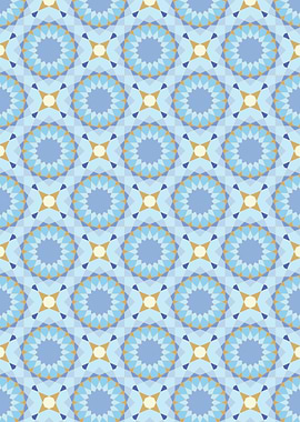 Geometric Blue and Beige Pattern
