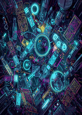 Cyberpunk Tech Abstract