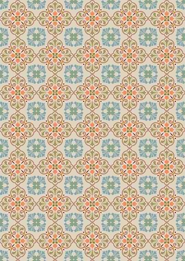 Floral Pattern with Beige Background