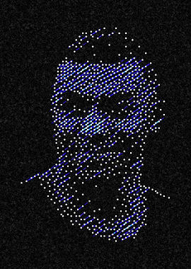 Abstract Face Made of Dots