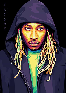 Future portrait in pop art style