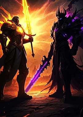 Epic Fantasy Battle Light Darkness