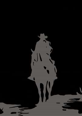 Cowboy on Horseback Silhouette