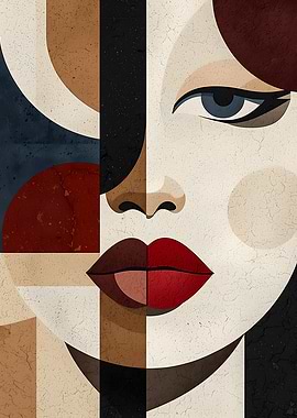 Abstract Geometric Woman Portrait