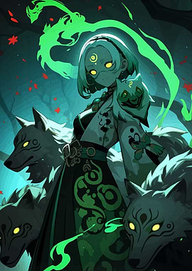 Mystical Woman Wolves