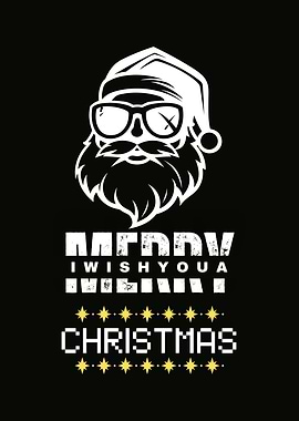 Merry Christmas Santa with Glasses