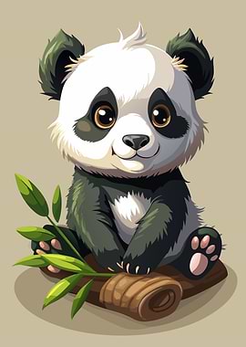 Cute Panda Cub Illustration