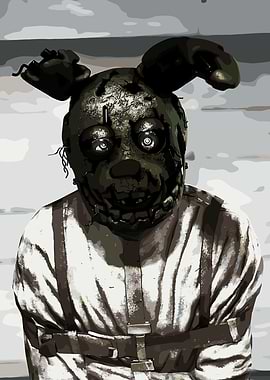 Creepy Rabbit Mask in Straitjacket
