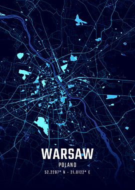 Warsaw Midnight City Map