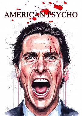 American Psycho Watercolor Portrait