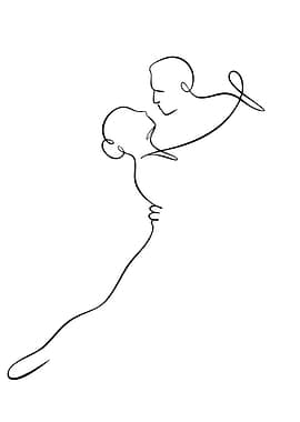 Continuous Line Art: Dancing Couple