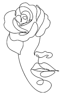 Rose Face Line Art