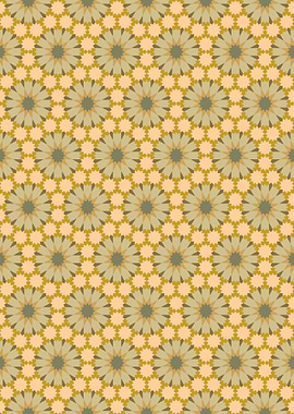 Geometric Floral Pattern in Earth Tones