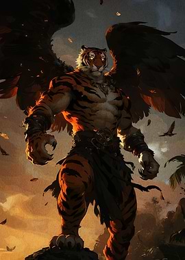 Winged Tiger Anthro Warrior