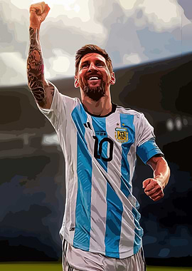Lionel Messi Celebration Art