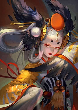 Elegant Woman with Bird Adornments