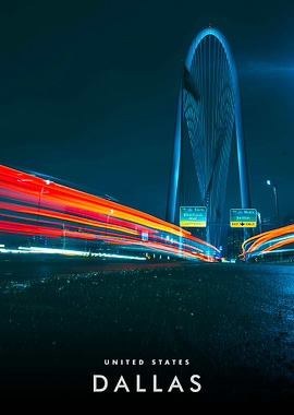 Dallas at Night: Light Trails