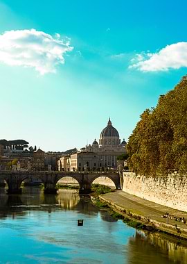 View of The Vatican from the Ponte (bridge) Umberto I