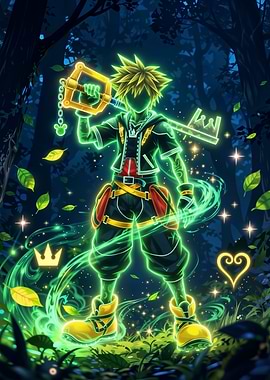 Kingdom Hearts Sora Neon Forest